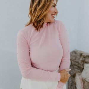 Soft Glow Pearl Top In Pink - Reg & Curvy