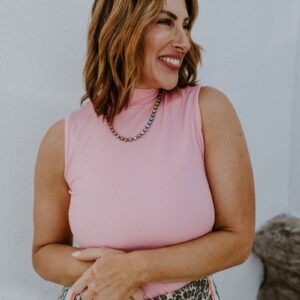 Alternative view of Sweet Simplicity Tank In Pink - Reg & Curvy